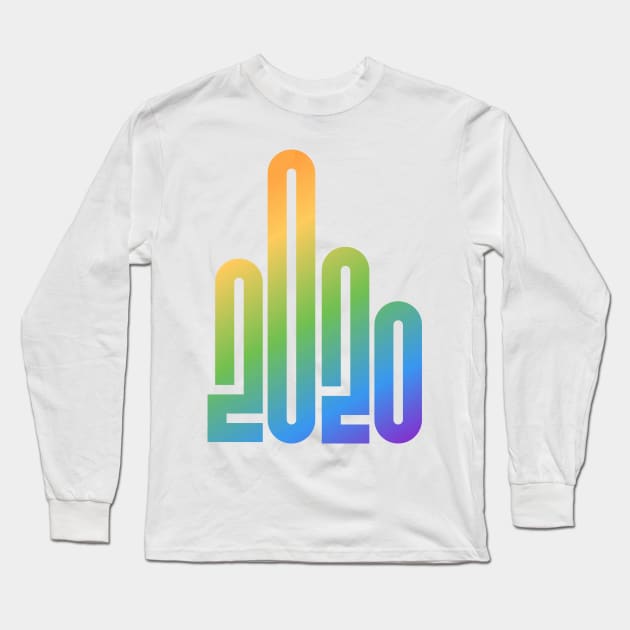 2020 Rainbow Logo Aesthetic Middle Finger Humorous Science Teachers Long Sleeve T-Shirt by labstud